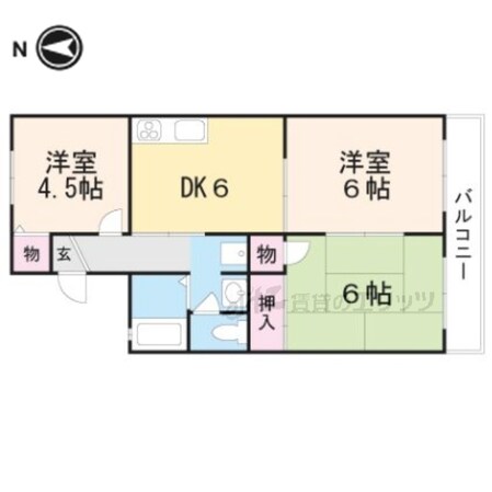 グレースハイムＢ棟の物件間取画像